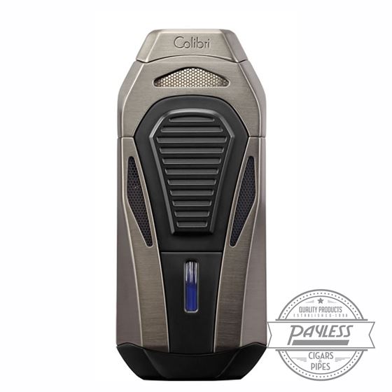 Colibri Boss Triple Jet Lighter with Cutter - Brushed Gunmetal (LI950T6)