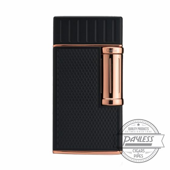Colibri Julius Classic Double-Flame Flint Cigar Lighter Black & Rose Gold (LI221C6)