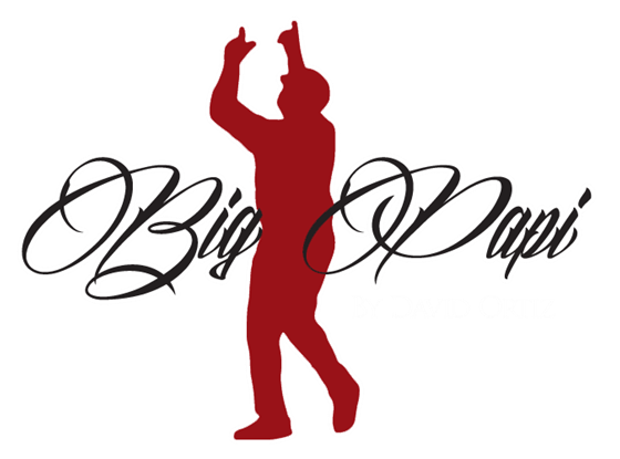 Big Papi By David Ortiz Cursive Logo with Silhouette