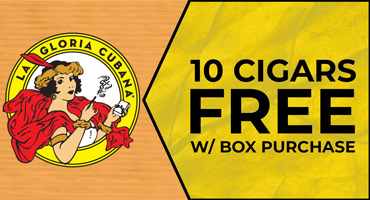 10 FREE Cigars with ALL La Gloria Cubana Box Purchases!
