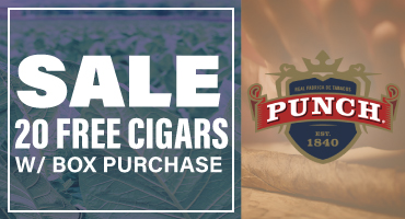 Receive 20 Free Cigars with all Punch Box Purchase!